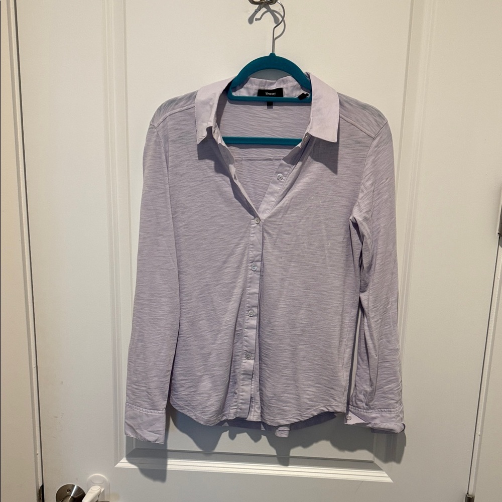 Theory Lavender Button-Up Shirt